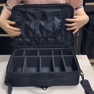 Makeup bag with compartment