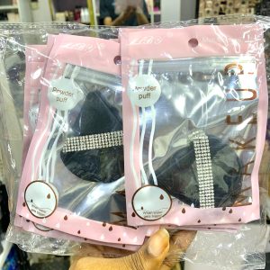 TRIANGLE PUFF WITH SILVER HANDLE